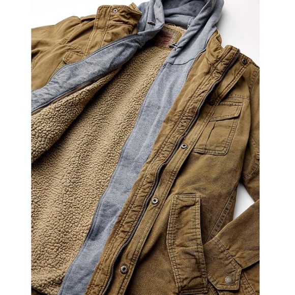 New Levi’s mens cotton hooded military jacket size XL - Picture 5 of 7